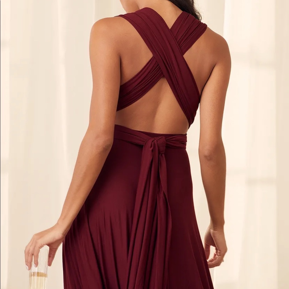 Tricks of the Trade Burgundy Maxi Dress